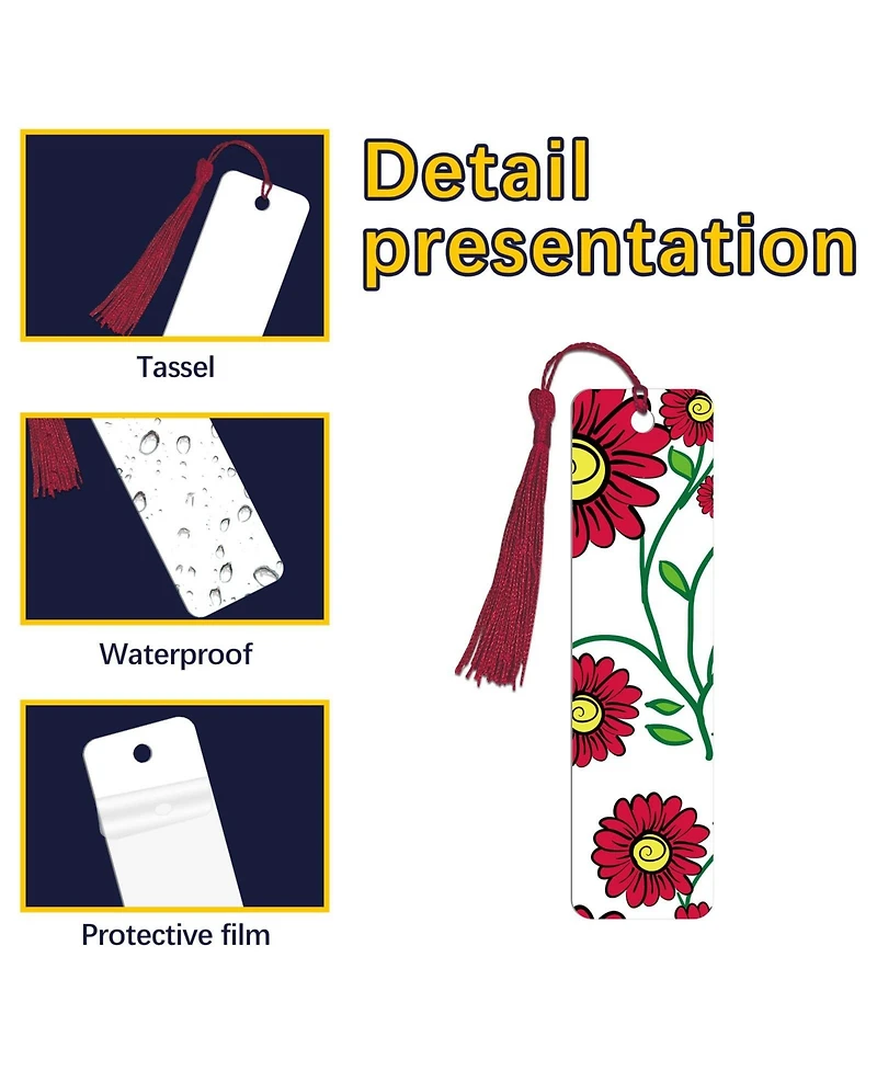 Gnuadz Sublimation Bookmarks Blank Aluminum Metal Diy Tassels