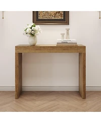 flynama 50" Natural Wood Grain Bar Table with 2 Drawers