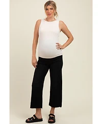 Pinkblush Maternity Raw Hem Cropped Wide Leg Jeans