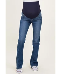 Pinkblush Maternity Bootcut Jeans with Frayed Hem