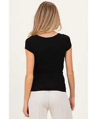 Pinkblush Maternity Ribbed Rounded Square Neck Top