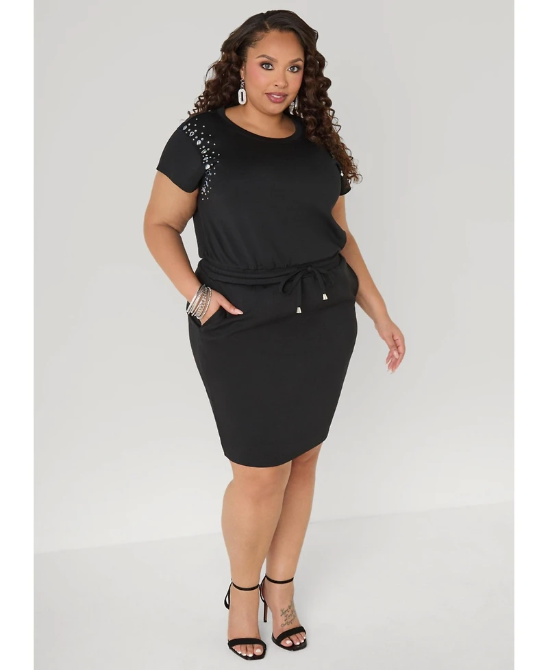 Ashley Stewart Women's Crystal Accented Sneaker Dress