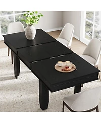 homfan Extendable Dining Table for 6-10, Farmhouse Rectangular Kitchen with Butterfly Leaf, Mdf Frame, Easy Assembly