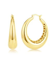 Simona Timeless Puffed Polished Hoop Earrings