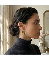 Simona Timeless Puffed Polished Hoop Earrings