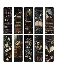 Gnuadz Gothic Dark Academia Bookmarks Vintage Flowers Black Cat