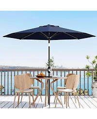 gaomon 9 Ft Outdoor Table Patio Umbrella with Crank Lift and Push Button Tilt for Pool, Deck, Yard, Garden