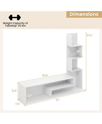 Gymax Cube Tv Stand for TVs up to 50inch Media Console Table with L-shaped Storage Shelves