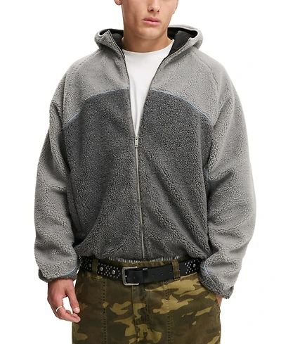 Cotton On Men's Hooded Teddy Jacket