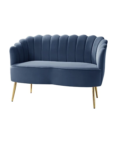 Hulala Home Hendrix Contemporary 50.2" Velvet Loveseat Sofa with Metal Legs