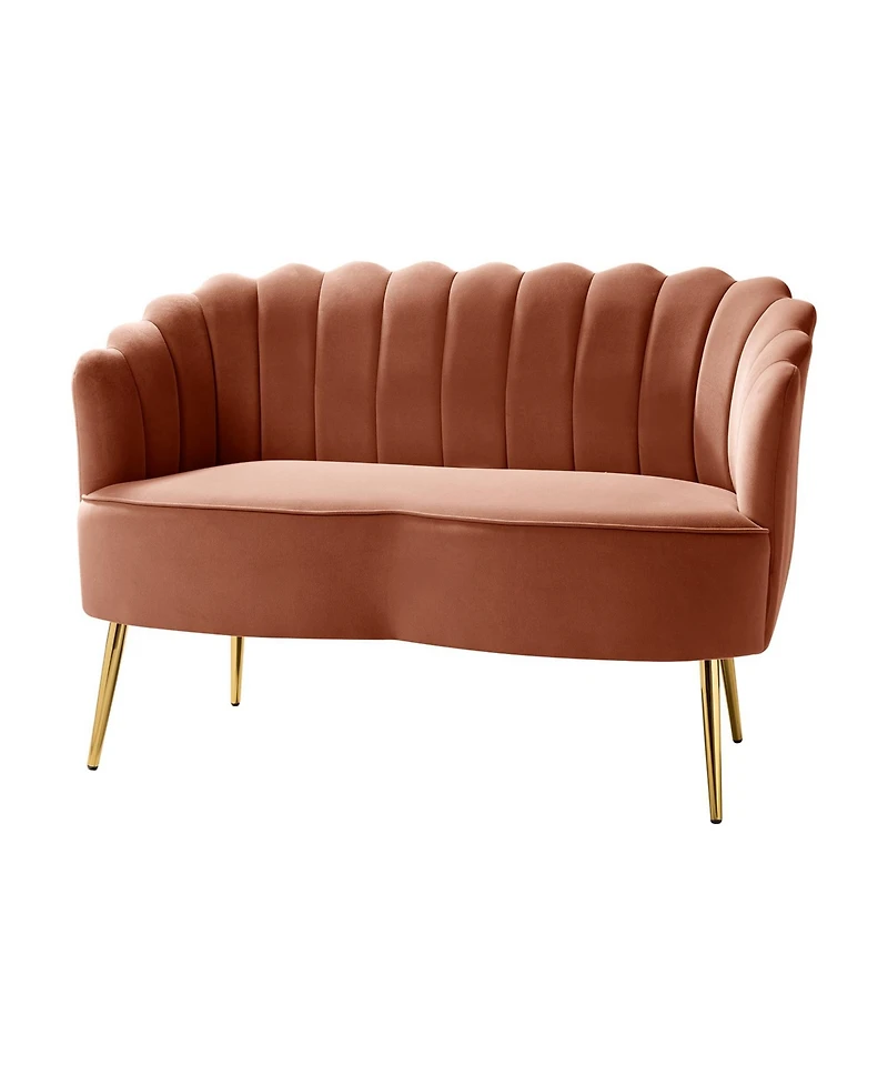 Hulala Home Hendrix Contemporary 50.2" Velvet Loveseat Sofa with Metal Legs