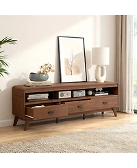 Gymax Tv Stand for Tvs Mid Century Modern Entertainment Center TV Cabinet
