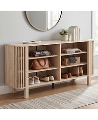 Gymax 59inch Tv Stand for TVs with Adjustable Shelves 5 Legs for Living Room