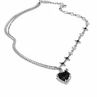 Rebl Jewelry Heart Cross Necklace