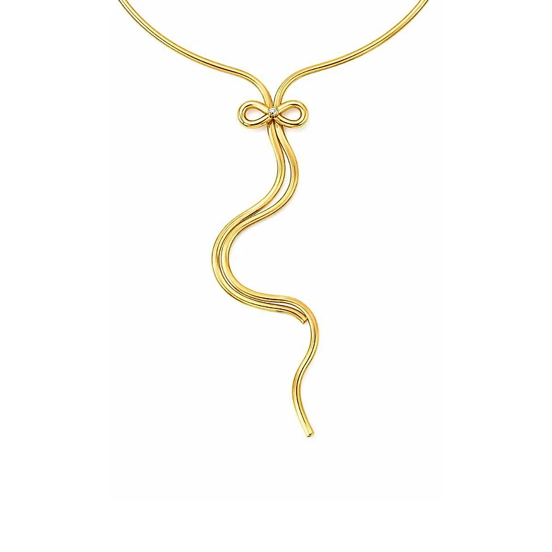 Rebl Jewelry Bow Lariat Pendant Necklace