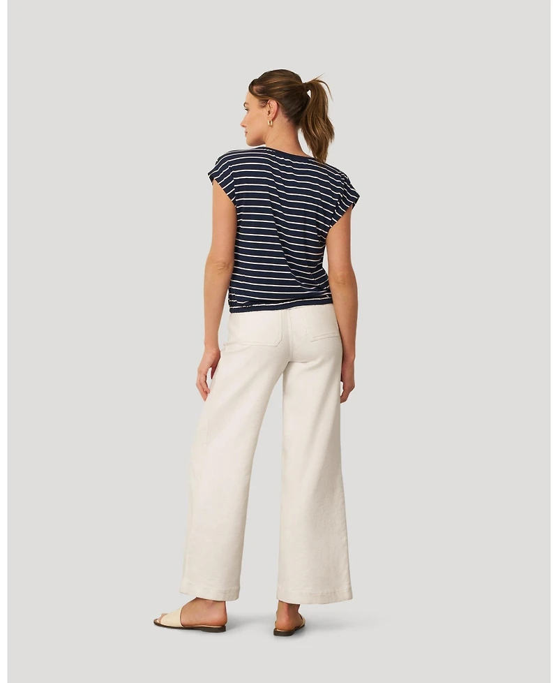 Cable & Gauge Women's Fine Stripe Tie Bottom Top