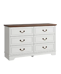 gaomon 6 Drawer Dresser For Bedroom, 47" Wide Double Chest of Drawers, Living Room, Hallway, Entryway