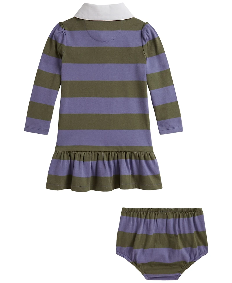 Polo Ralph Lauren Baby Girls' Striped Rugby Dress and Bloomer, 2-Piece Set