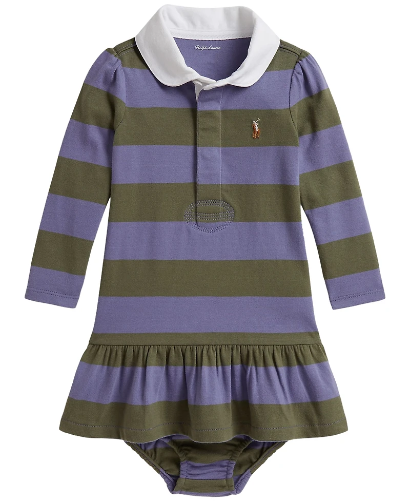 Polo Ralph Lauren Baby Girls' Striped Rugby Dress and Bloomer, 2-Piece Set