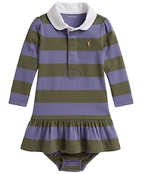 Polo Ralph Lauren Baby Girls' Striped Rugby Dress and Bloomer, 2-Piece Set
