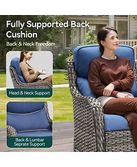 Pocassy 4 Pieces Outdoor Gliders Chairs Swivel with 5-Inch Thick Cushions