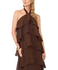 Vince Camuto Women's Five Tier Halter Neck Midi Dress