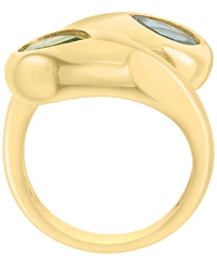Effy Collection Blue Topaz (1-7/8 ct. t.w.) & Peridot (1-7/8 ct. t.w.) Ring in 14k Gold Over Silver