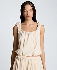 Kenneth Cole Women's Seoul Knit Ruched Scoop Neck Tank Top
