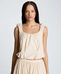 Kenneth Cole Womens Seoul Knit Ruched Scoop Neck Tank Top Pull On Mini Bubble Skirt