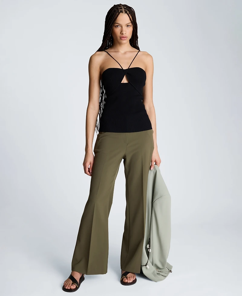 Kenneth Cole Women's Ribbed Halter Neck Sweater