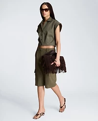 Kenneth Cole Women's Y-Neck Crop Top
