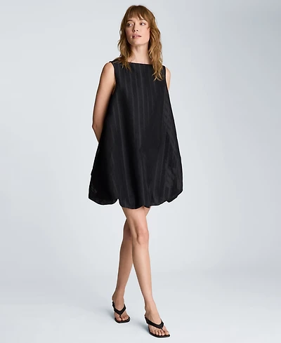 Kenneth Cole Women's Boat Neck Bubble Hem Mini Dress
