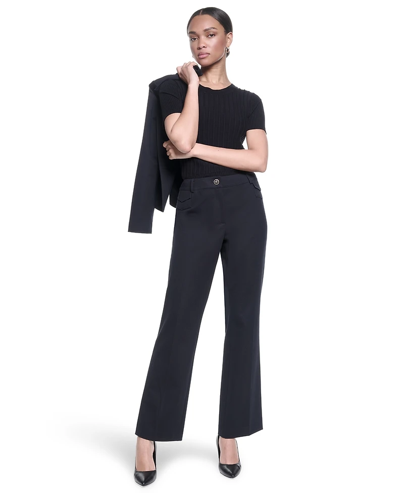 Karl Lagerfeld Paris Women's Mid-Rise Woven Pants