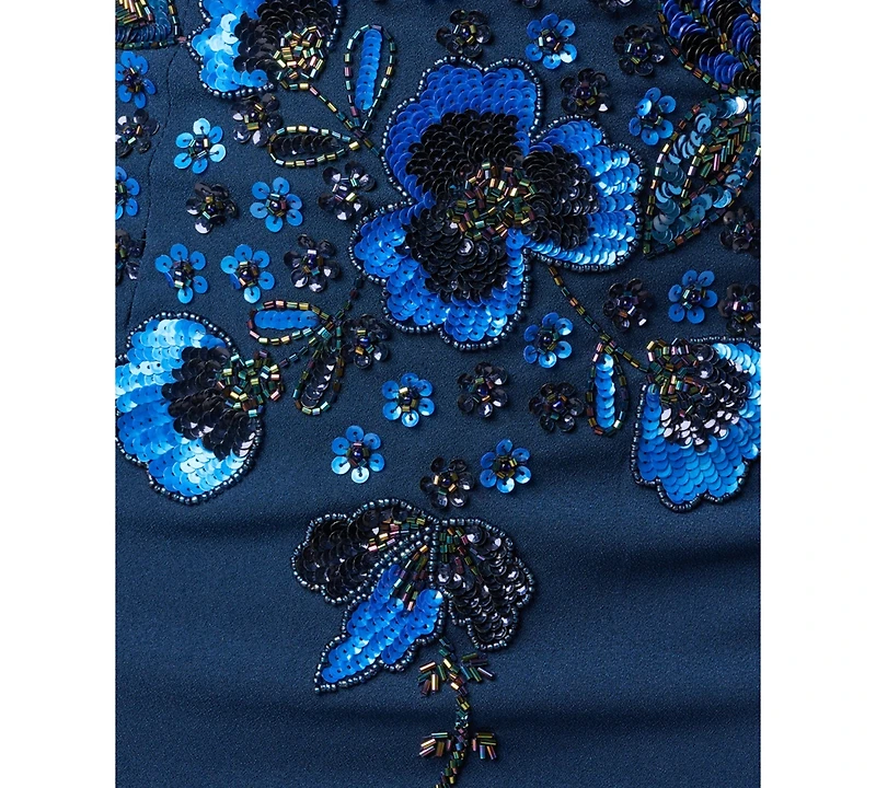 Adrianna Papell Women's Beaded V-Neck Gown