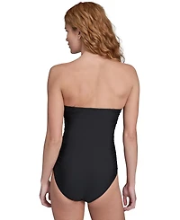 Calvin Klein Women's Shirred Bandeau Neck One-Piece Swimsuit