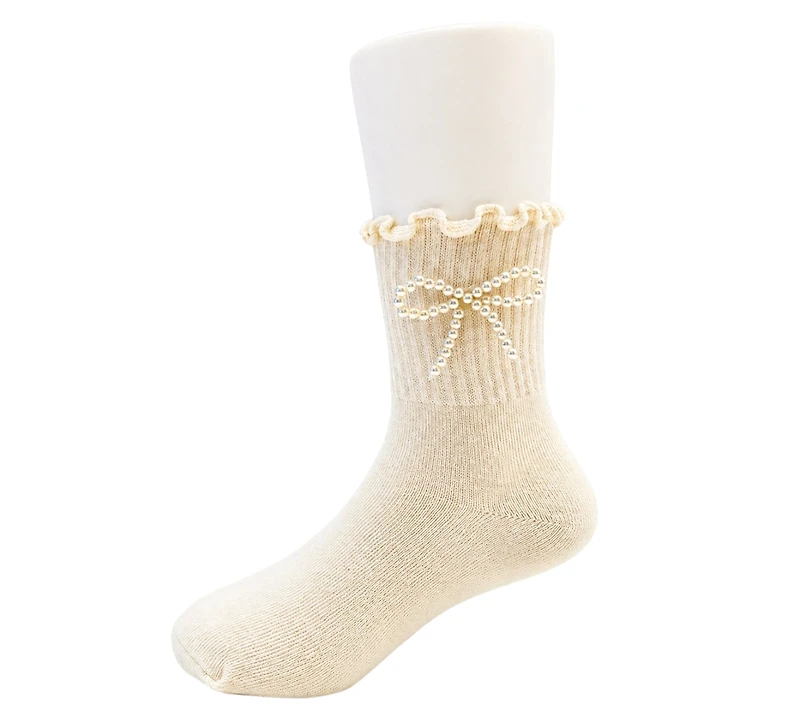Rainbow Sugar Girls' 4-8.5 Mid Crew Socks, 8-Pack