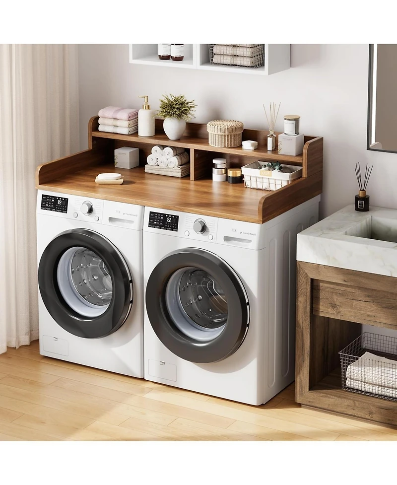 gaomon 2-Tier Washer Dryer Countertop, Shelf/Drawers Non-Slip Laundry Topper