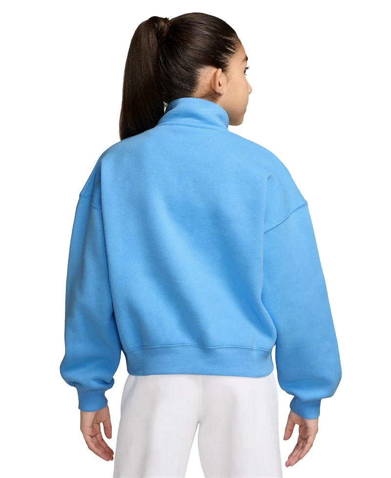 Nike Sportswear Studio Fleece Girls' 7-16 Oversized Quarter-Zip Sweatshirt