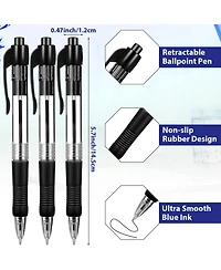 Gnuadz Retractable Ballpoint Pen Medium Point Click Grip 200 Pack