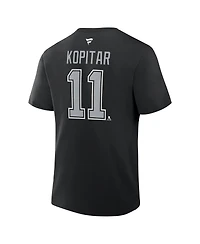 Fanatics Men's Anze Kopitar Black Los Angeles Kings Authentic Stack Name & Number T-Shirt