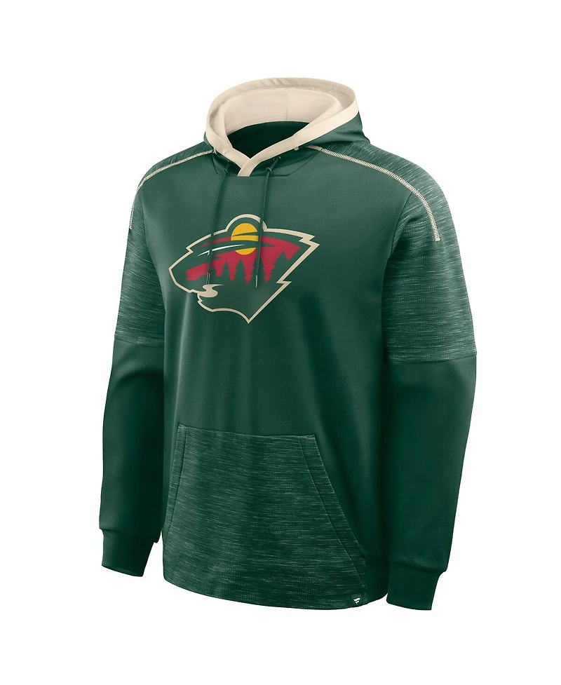 Fanatics Men's Green Minnesota Wild Goaltender Defender Pullover Hoodie