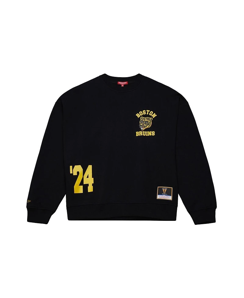 Mitchell & Ness Women's Black Boston Bruins Vintage Crewneck Sweatshirt