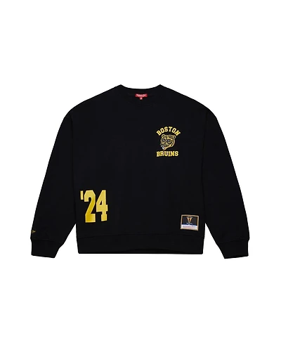 Mitchell & Ness Women's Black Boston Bruins Vintage Crewneck Sweatshirt