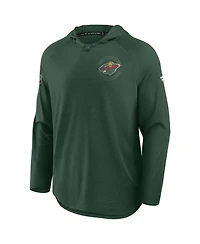 Fanatics Men's Green Minnesota Wild Authentic Pro Rink Raglan Hoodie