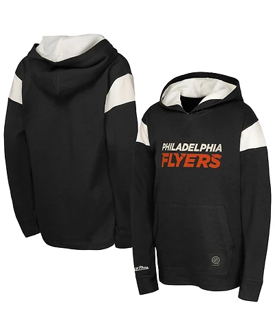 Mitchell & Ness Big Boys and Girls Black Philadelphia Flyers Thermal Lightweight Pullover Hoodie