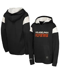Mitchell & Ness Big Boys and Girls Black Philadelphia Flyers Thermal Lightweight Pullover Hoodie