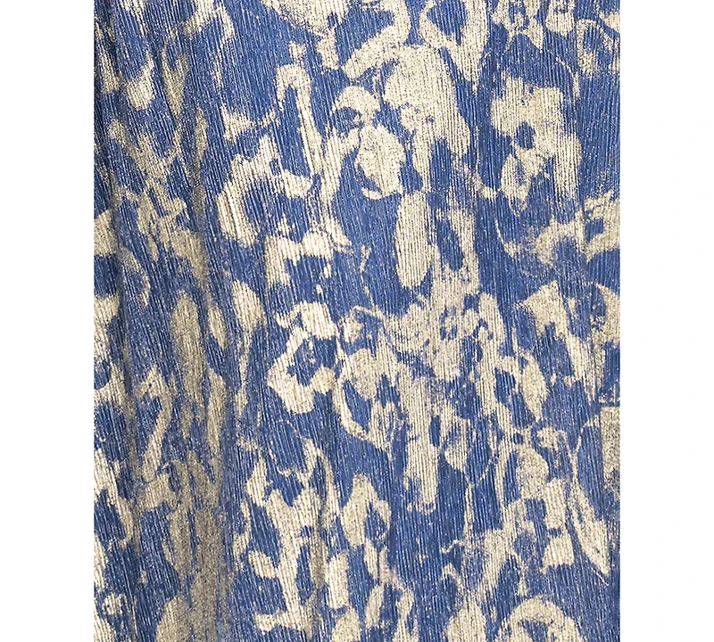 Betsy & Adam Plus V-Neck Foil Printed Gown