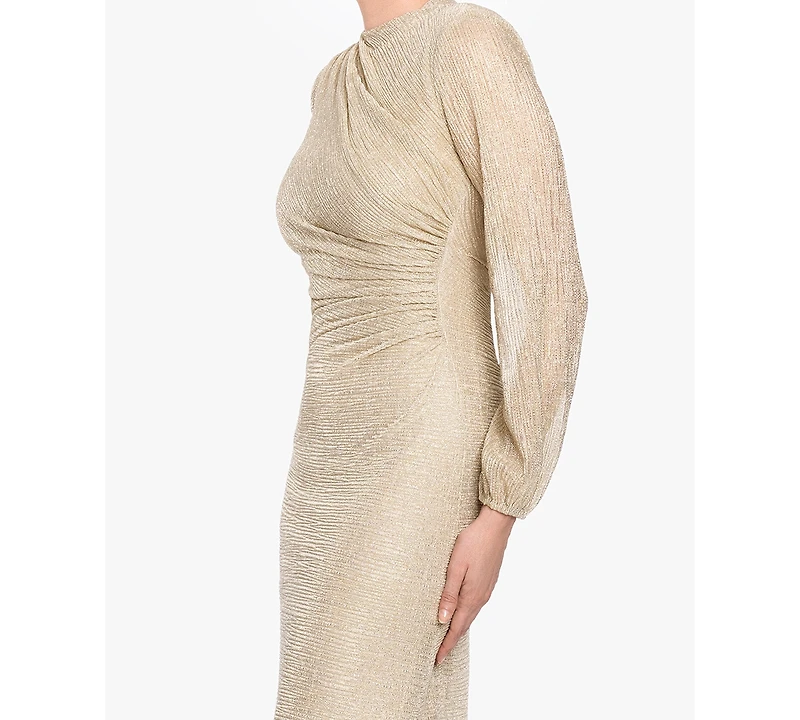 Betsy & Adam Petite Bell Long-Sleeve Gown