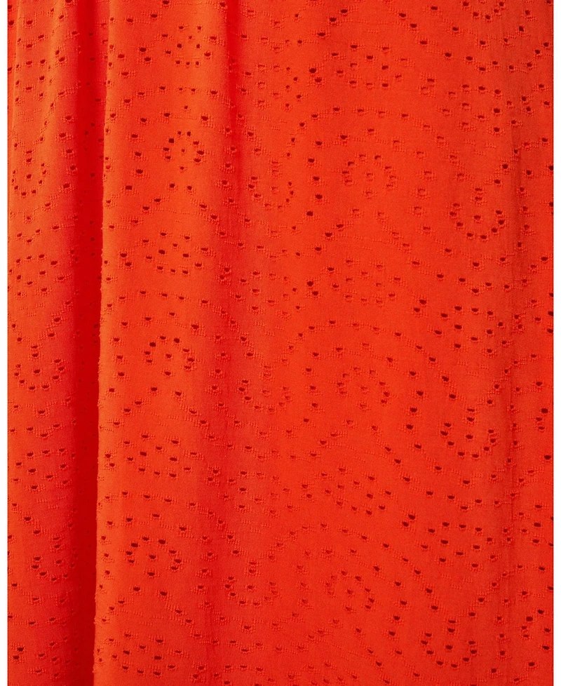 Cable & Gauge Women's Shirred Eyelet Midi Dress