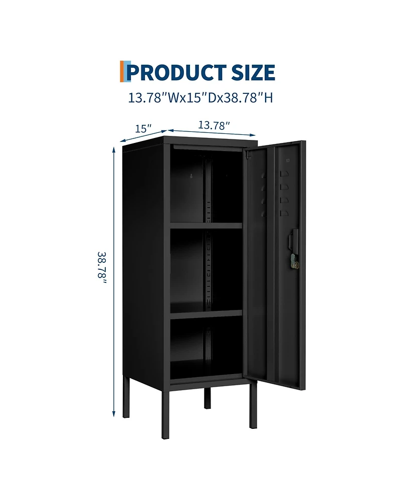gaomon Lockable Metal Locker Cabinet, Storage Cabinet with Lock, Adjustable Shelf and Ventilation, Steel for Gym, School, Office, Home